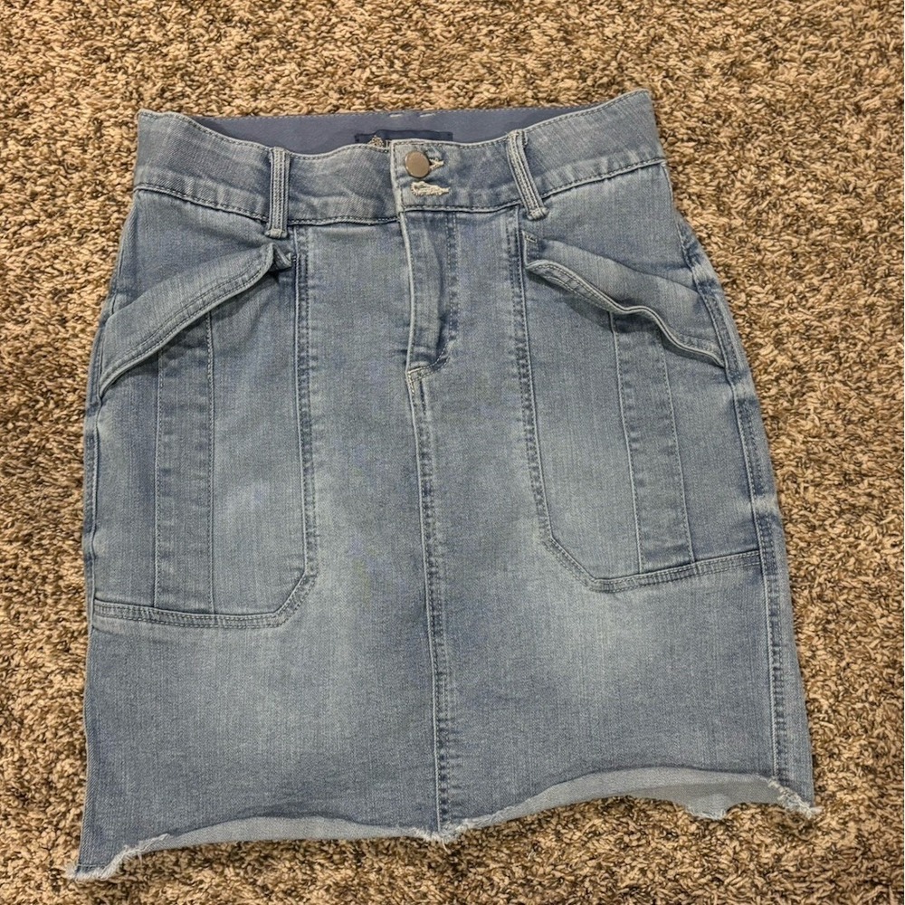 Democracy Blue Jean Denim Mini Skirt Light Wash Y2K Style Women Size 2 B5269N3EO